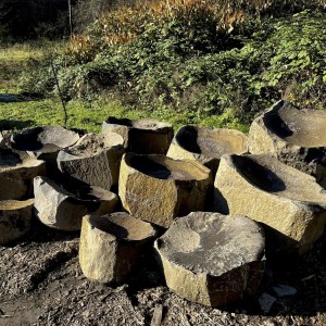 Eco-friendly and naturally beautiful basalt bowls for your garden decor