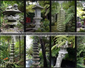 Japanese Garden Lantern Rokkaku Yukimi Lantern Grey