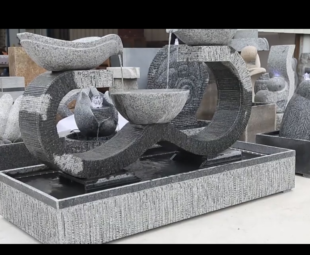 94pcs Stone Water Fountains, Lanterns and  Benches are shipped to MIAMI