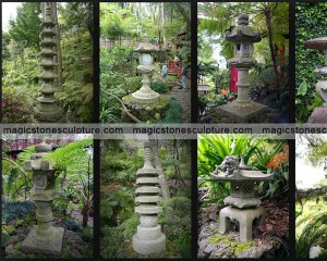 Japanese Garden Lantern Rokkaku Yukimi Lantern Grey