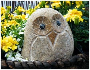 Handcrafted Cobble Stone Owl Statues for Garden Decor