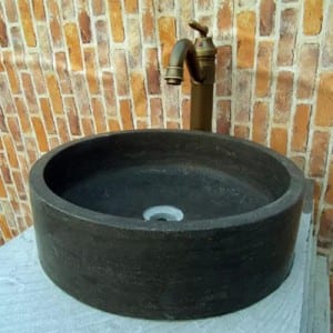 New Fashion Design for Lamp Post -
 Black limestone round sink – Magic Stone